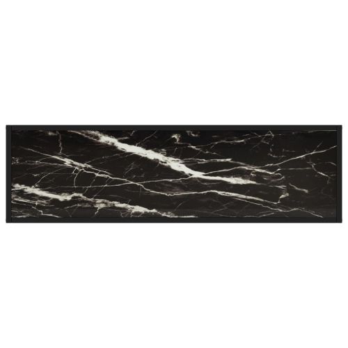 Конзолна маса, черна, 120x35x75 cм, закалено стъкло