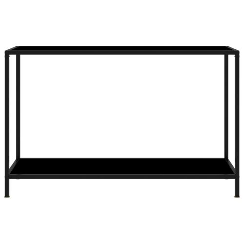 Конзолна маса, черна, 120x35x75 cм, закалено стъкло