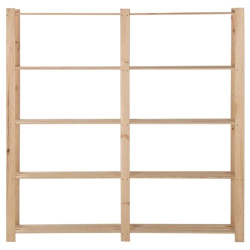 5-етажен стелаж, 170x28,5x170 см, бор масив