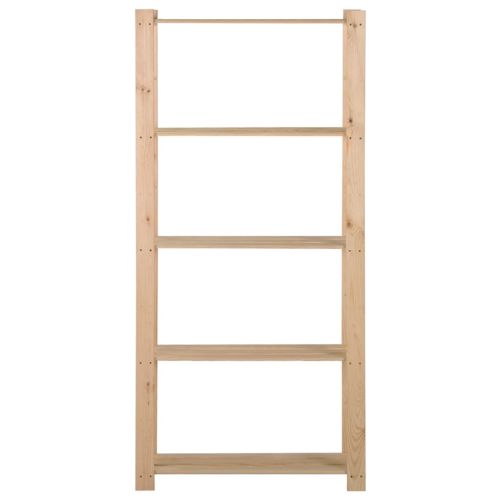 5-етажен стелаж, 80x28,5x170 см, бор масив