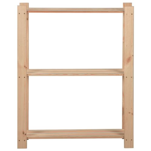 3-етажен стелаж, 60x28,5x90 см, бор масив