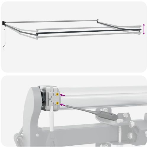 Сгъваем навес Зелен и бял 400 × 350 cm Полиестер и метал