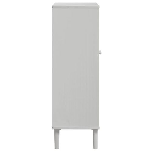 Шкаф за обувки "SENJA" бял 59,5x35x107 см масивно дърво