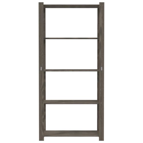 5-етажен стелаж за съхранение, сив, 80x38x170 см, бор масив