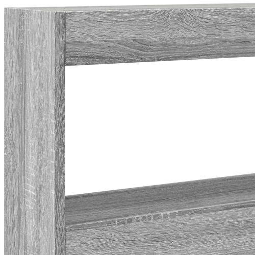 Табла шкаф с LED, сив сонома, 160x17x102 см