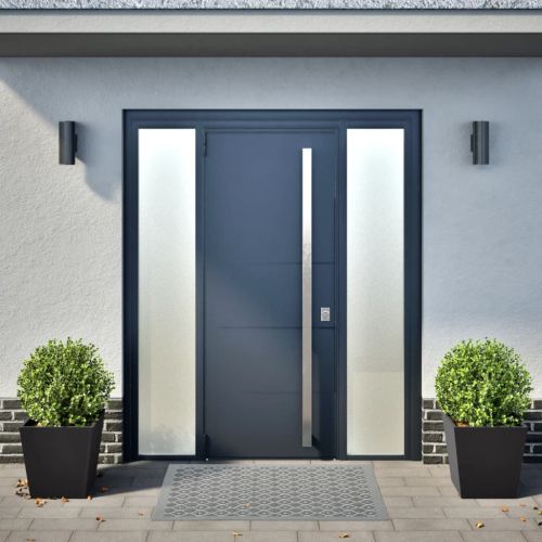 Градински кашпи, 2 бр, черни, 40x40x40 см, стомана