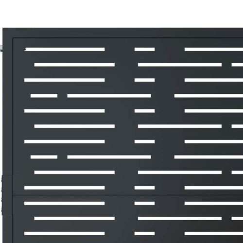 Градинска порта, антрацит, 100x200 см, стомана, квадратен дизайн