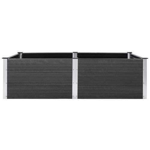 Градинска повдигната леха, 200x100x54 см, WPC, сива