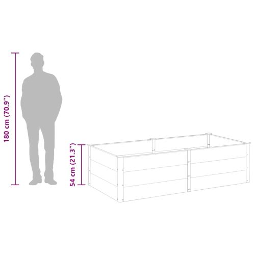 Градинска повдигната леха, 200x100x54 см, WPC, сива