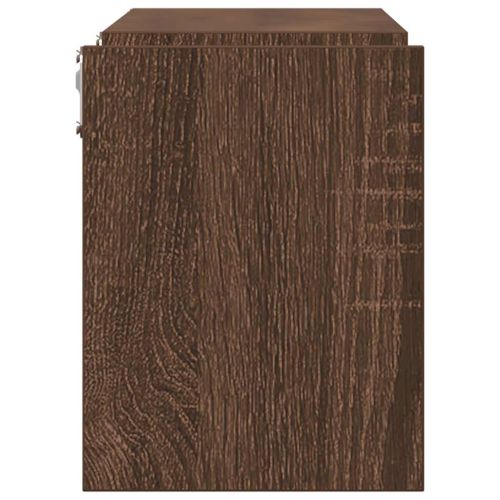 Стенни рафтове, 2 бр, кафяв дъб, 100x15x20 см, инженерно дърво