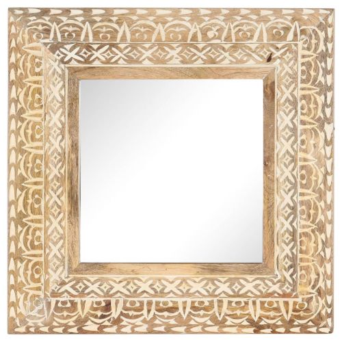 Ръчно резбовано огледало, 50x50x2,6 см, мангово дърво масив