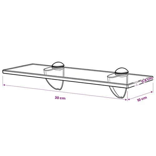 Подвижен рафт, стъкло, 30 x 10 см, 8 мм