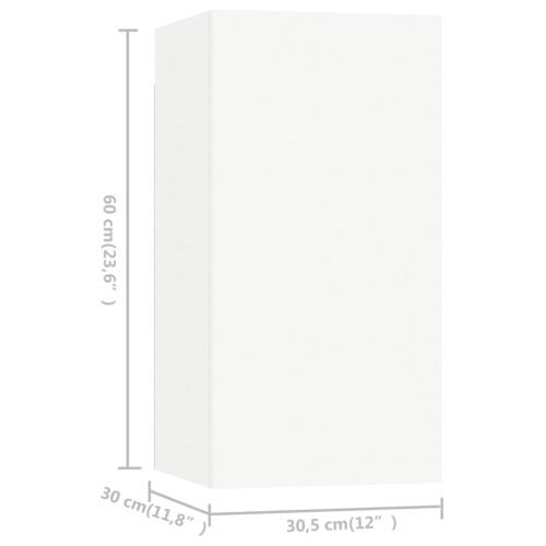 Комплект ТВ шкафове от 9 части, бял, инженерно дърво