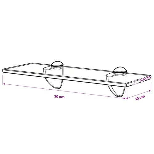 Подвижен рафт, стъкло, 30 x 10 см, 8 мм