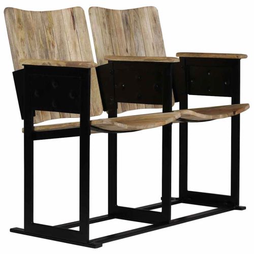 2-местна пейка, мангово дърво масив и стомана