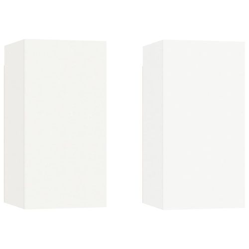 Комплект ТВ шкафове от 4 части, инженерно дърво, бял гланц