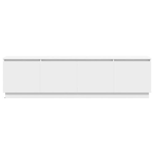 ТВ шкаф с LED Бяло 180 x 38 x 49 см Инженерно дърво