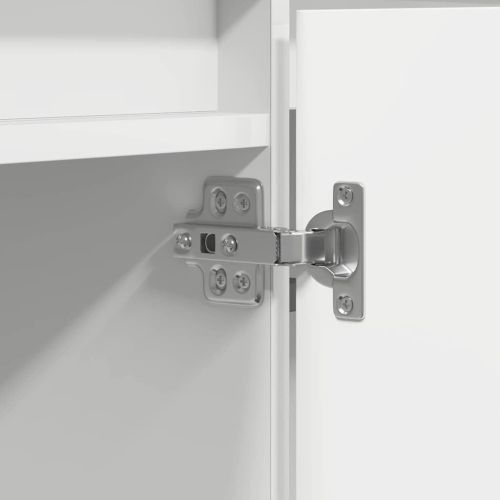 ТВ шкаф с LED Бяло 180 x 38 x 49 см Инженерно дърво