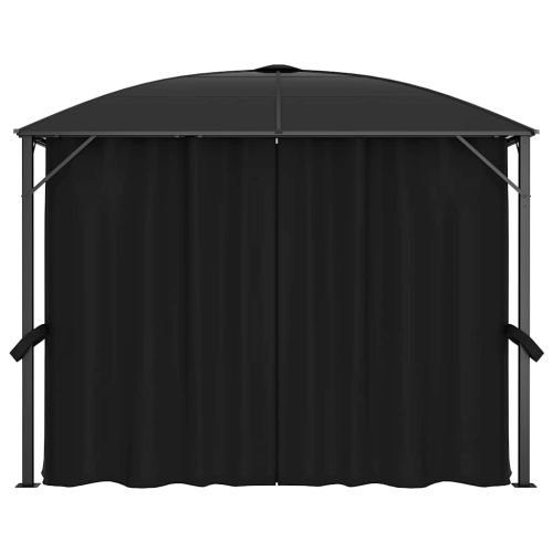 Градинска шатра със завеси, 300x300x265 см, антрацит