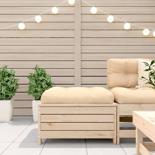 Градинска табуретка, 62x63,5x32 см, борова дървесина масив