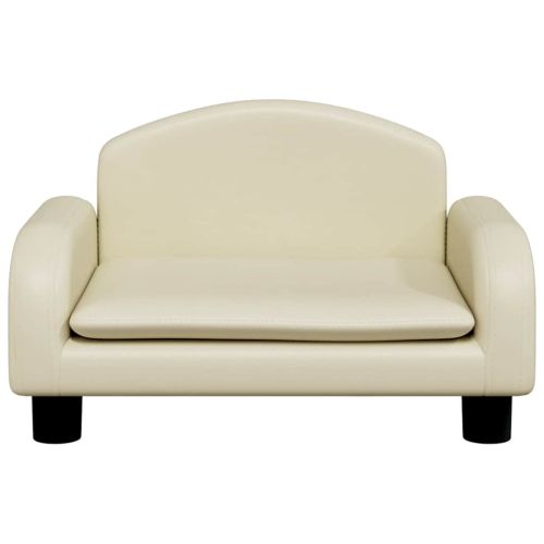 Кучешко легло, кремаво, 50x40x30 см, изкуствена кожа