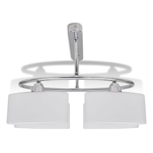 Лампа за таван с 4 елипсовидни стъклени абажура, за крушки тип Е14