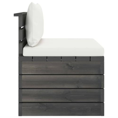 Градински мебели от палети 2 части с възглавници бор масив