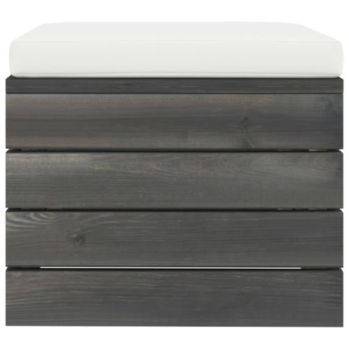 Градински мебели от палети 2 части с възглавници бор масив