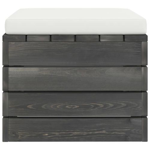 Градински мебели от палети 2 части с възглавници бор масив