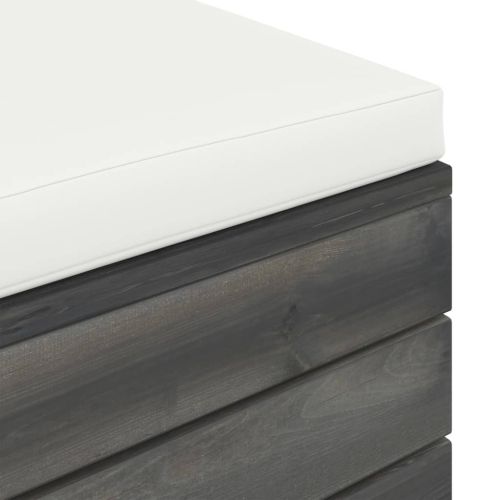 Градински мебели от палети 2 части с възглавници бор масив