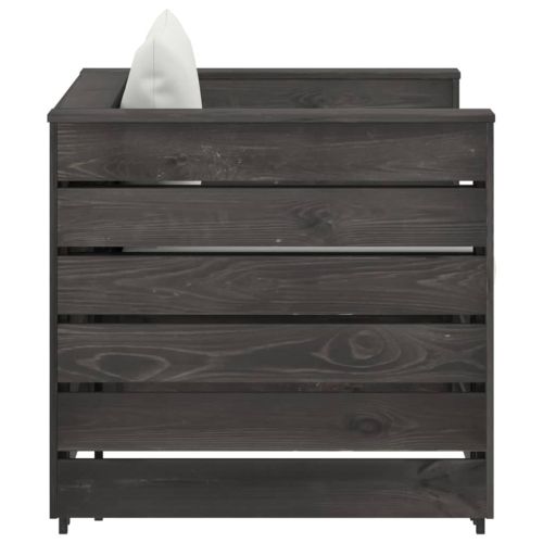 Градински лаундж комплект 2 части възглавници сива импрегнация