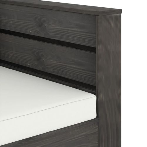 Градински лаундж комплект 2 части възглавници сива импрегнация