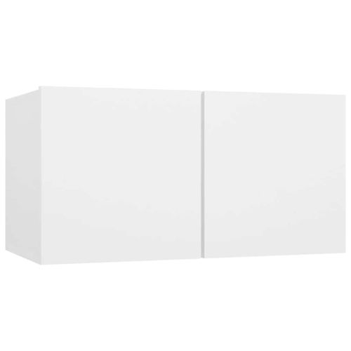 Комплект ТВ шкафове от 5 части, бял, инженерно дърво