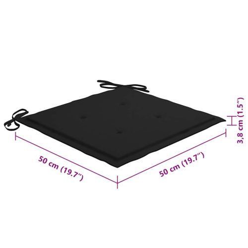 Градински трапезни столове, 4 бр, с възглавници, акация масив