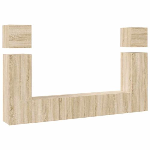 Комплект ТВ шкафове от 8 части, дъб сонома, инженерно дърво
