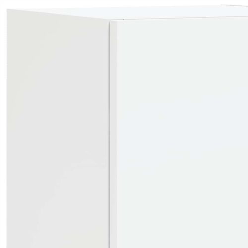 ТВ стенни модули с LED, 4 части, бели, инженерно дърво