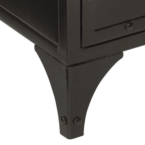 Комплект мебели за баня, 2 части, желязо и масивно манго