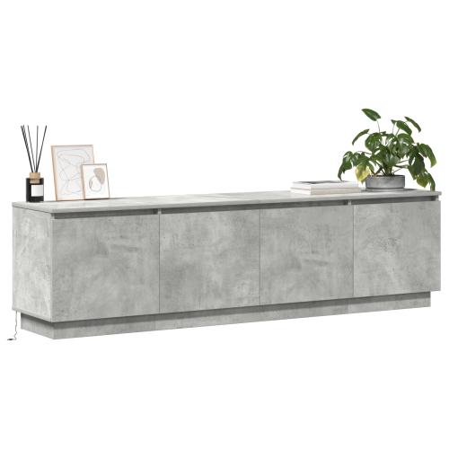 ТВ шкаф Циментено сиво 180 x 38 x 49 см Инженерно дърво