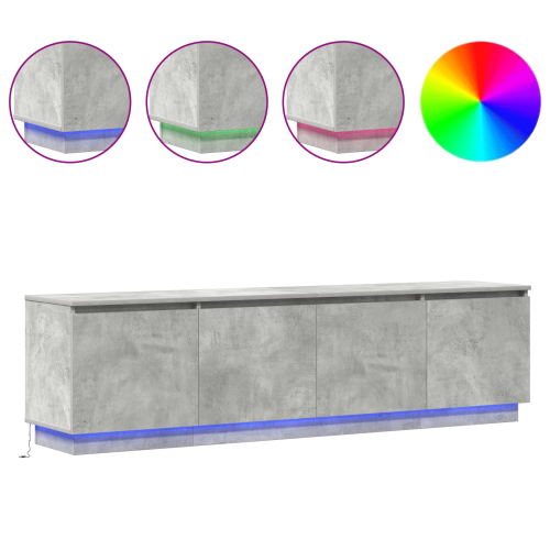 ТВ шкаф Циментено сиво 180 x 38 x 49 см Инженерно дърво