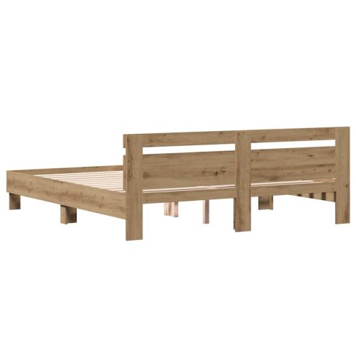 Рамка за легло с таблото Дъб 203 x 185 x 70 см Инженерно дърво