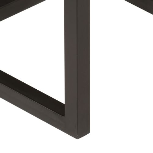 Стифиращи масички за кафе, 3 бр, мангово дърво масив и желязо