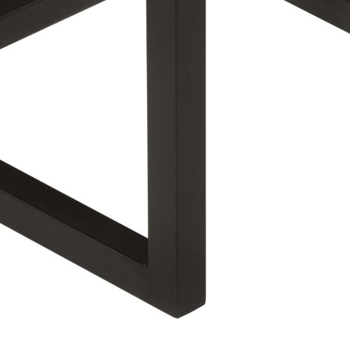 Стифиращи масички за кафе, 3 бр, мангово дърво масив и желязо