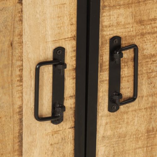 Шкаф за баня за мивка 55x35x60 см мангово дърво масив и желязо