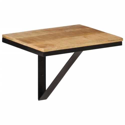 Рафт за стена, 40x30x32 см, мангово дърво масив и желязо