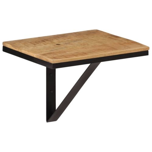 Рафт за стена, 40x30x32 см, мангово дърво масив и желязо