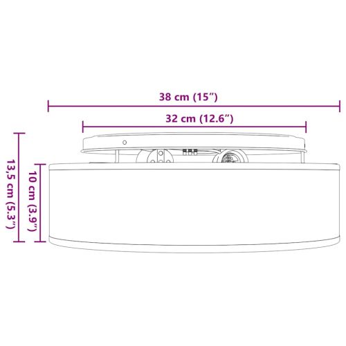 Таванна лампа с прожектори Таупе 38 x 38 x 13,5 см текстил