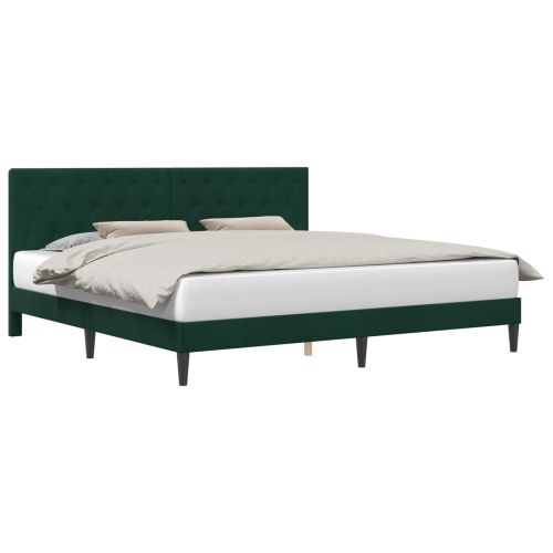 Рамка за легло с таблото Тъмнозелено 200 x 200 cm Кадифе