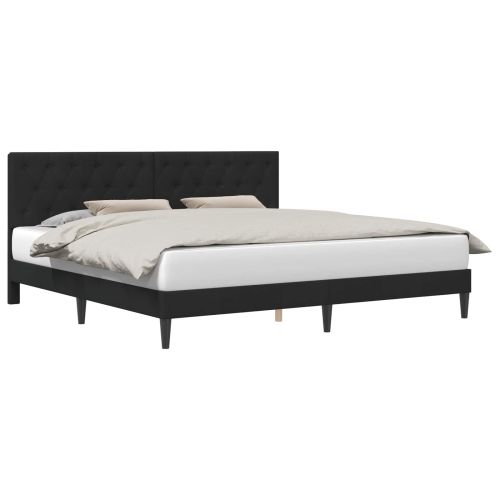 Рамка за легло с таблото Черно 200 x 200 cm Кадифе