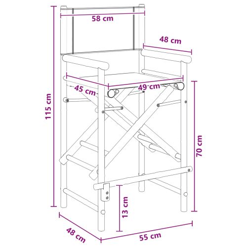 Сгъваем стол на директора 2 pcs Естествен 58 x 48 x 115 см