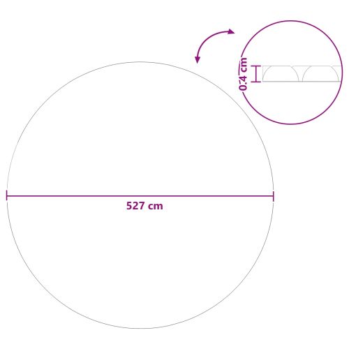 Покритие за басейн Изключително тежко Черно Ø 527 см 0,4 мм ПЕ